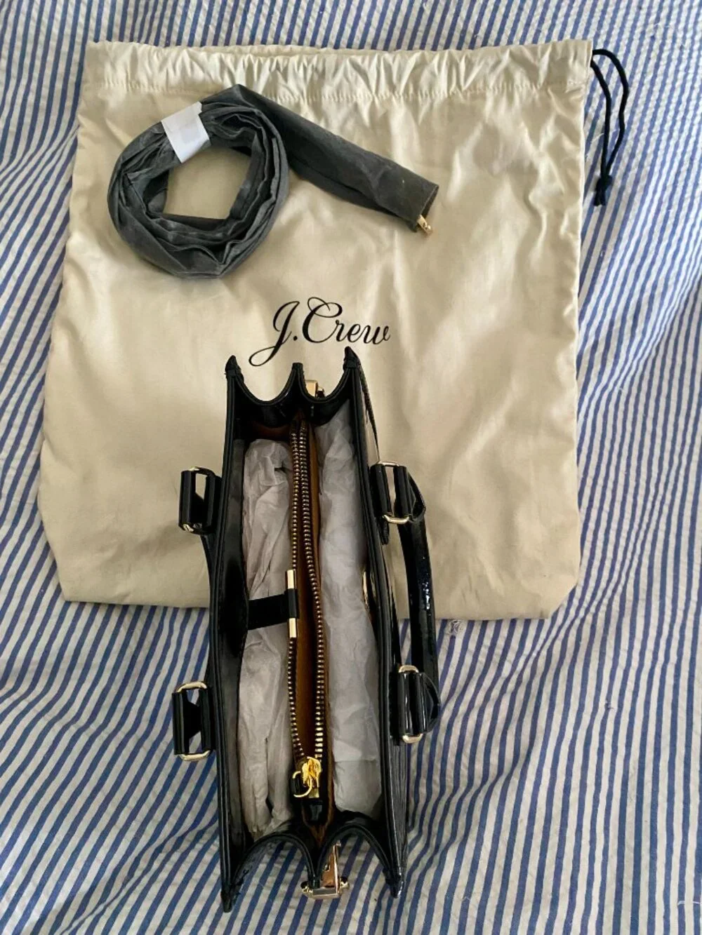 J. Crew Vienna Lady Bag in patent leather (black)